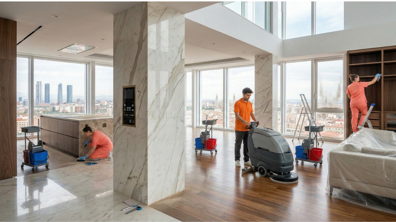 limpieza de final de obra de volvoreta marix en una vivienda